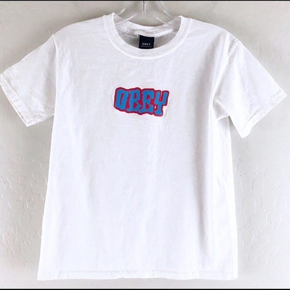 OBEY Spell Out Short Sleeve T-Shirt Size Small - Picture 1 of 4